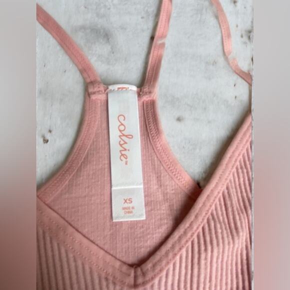 Set Of 2 Women Colsie Ribbed Cutout Bralette Pink Size XS NWT - Picture 5 of 8